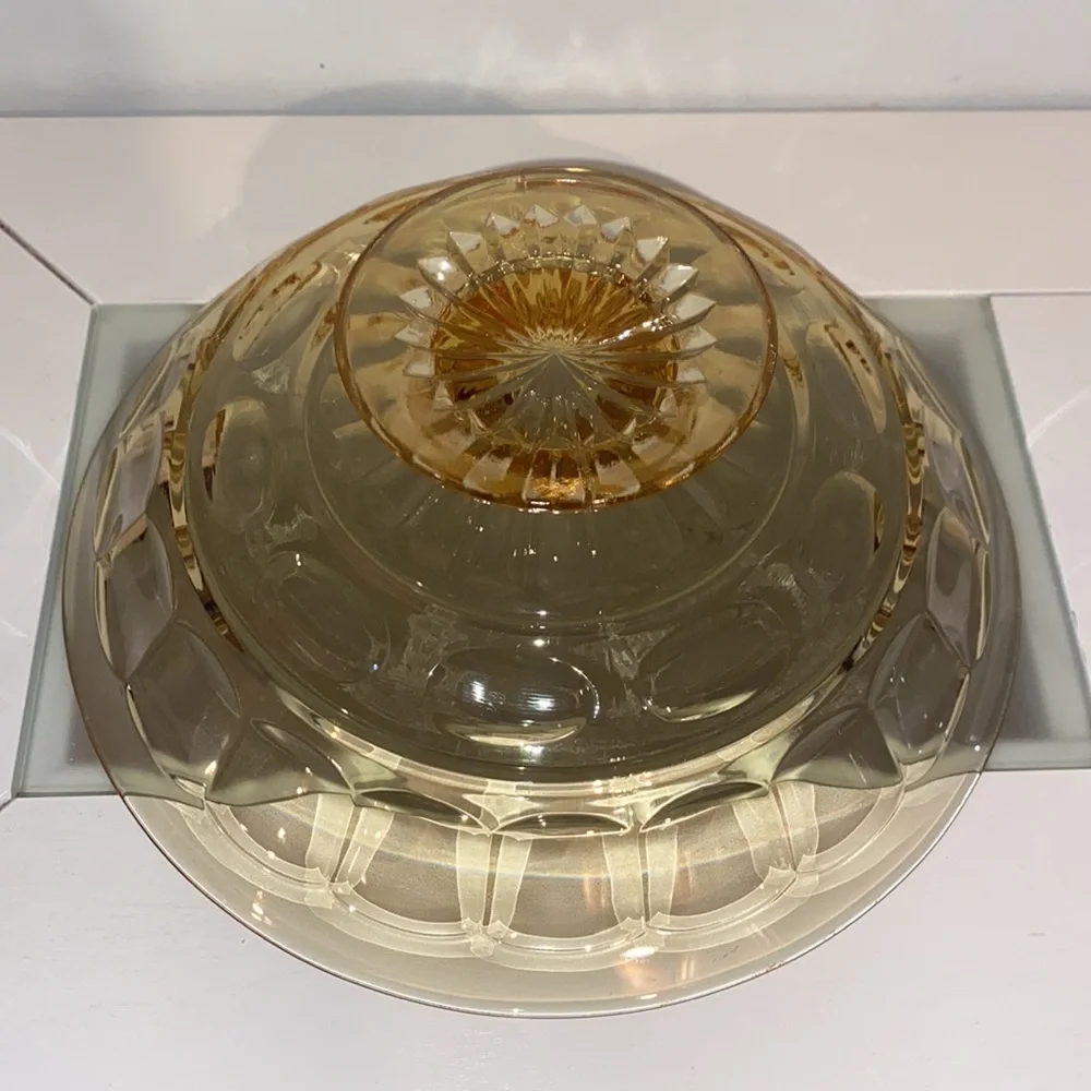 Vintage Imperial Glass of Ohio Amber Footed Pedestal Bowl